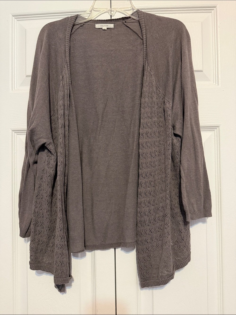 Maurices Open-Front Cardigan in Taupe Gray